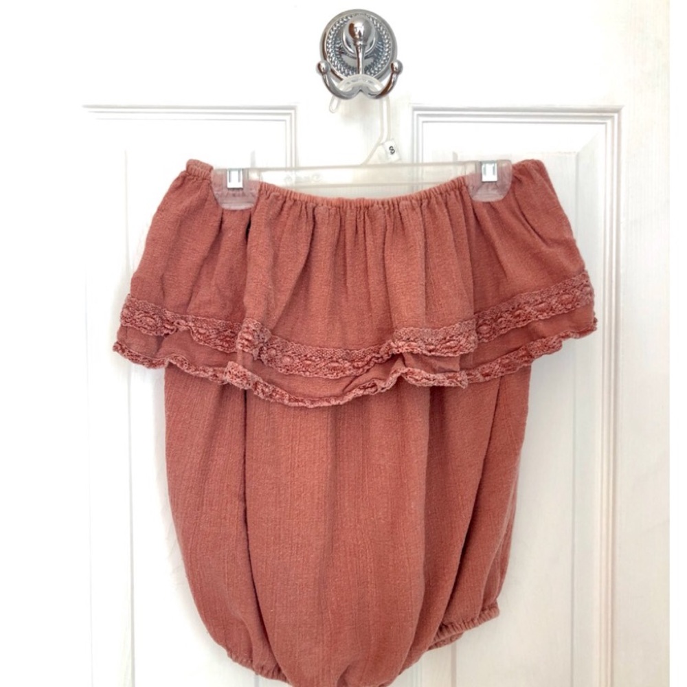 Strapless Burnt Orange Billabong Top